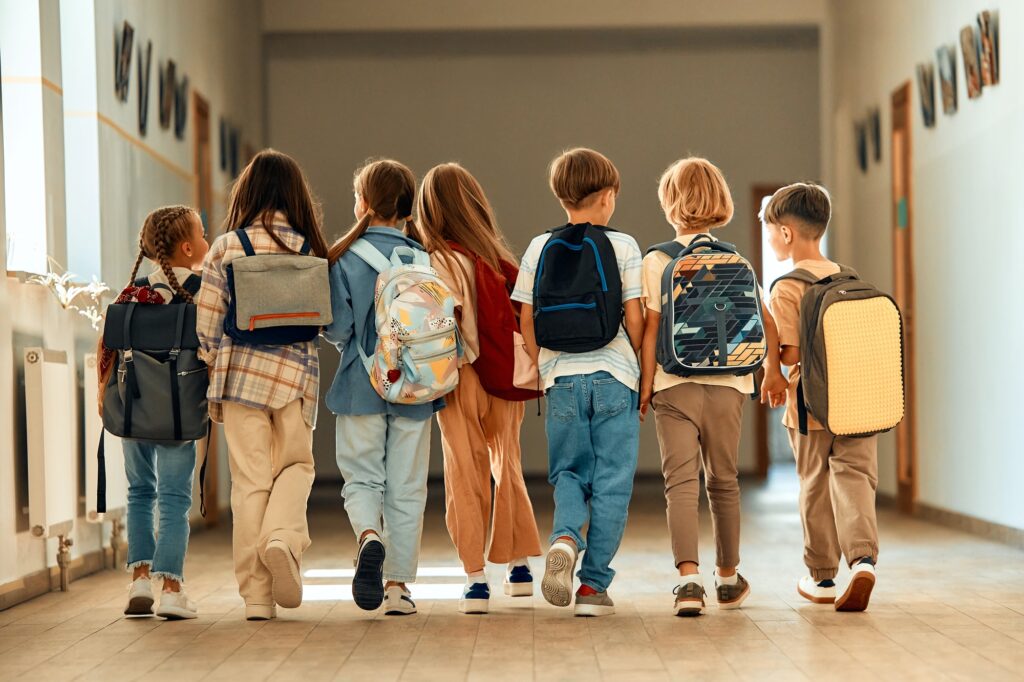 Children learning in a school classroom